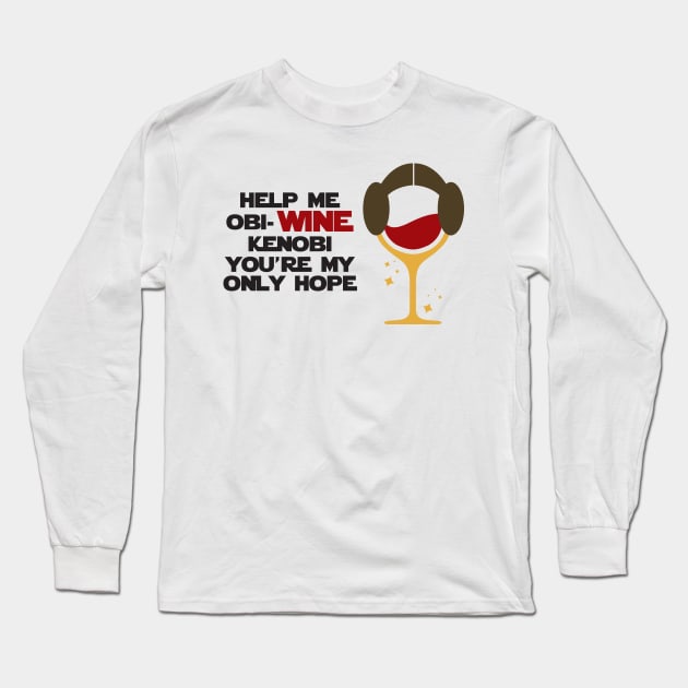 Obi-wine Kenobi Long Sleeve T-Shirt by LeesaMay